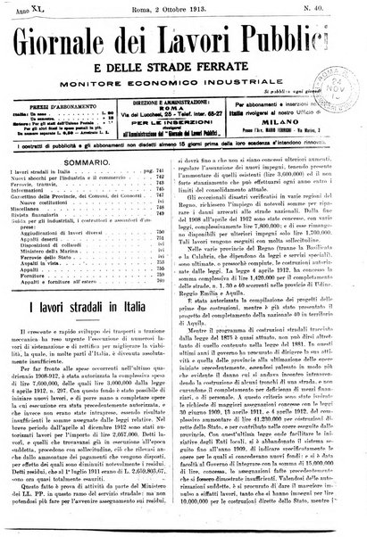 Giornale dei lavori pubblici e delle strade ferrate