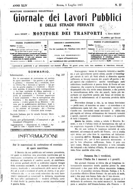 Giornale dei lavori pubblici e delle strade ferrate