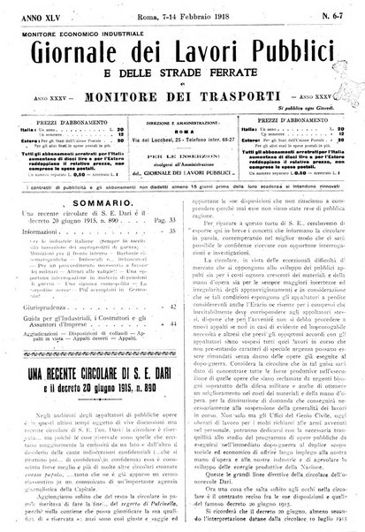 Giornale dei lavori pubblici e delle strade ferrate