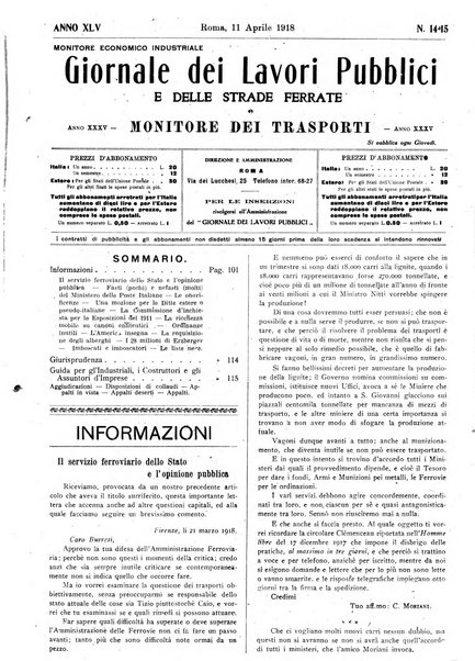 Giornale dei lavori pubblici e delle strade ferrate