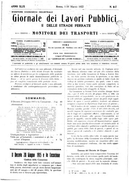 Giornale dei lavori pubblici e delle strade ferrate