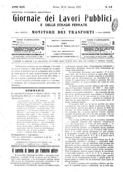 Giornale dei lavori pubblici e delle strade ferrate