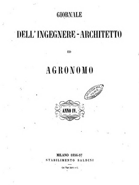 Giornale dell'ingegnere-architetto ed agronomo