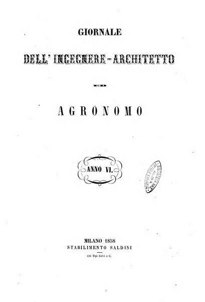 Giornale dell'ingegnere-architetto ed agronomo