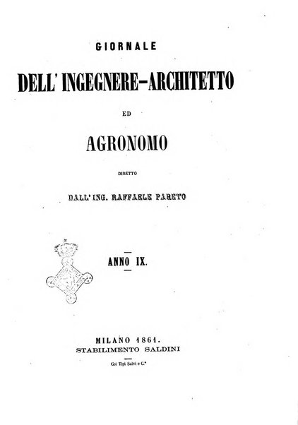 Giornale dell'ingegnere-architetto ed agronomo