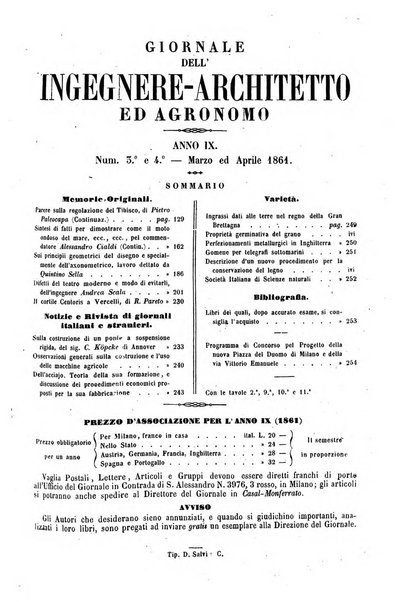 Giornale dell'ingegnere-architetto ed agronomo