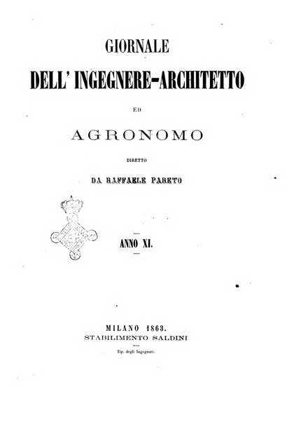 Giornale dell'ingegnere-architetto ed agronomo