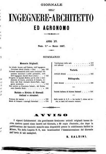 Giornale dell'ingegnere-architetto ed agronomo