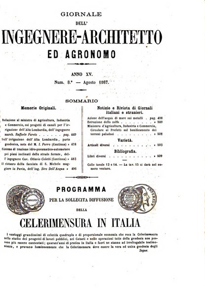 Giornale dell'ingegnere-architetto ed agronomo