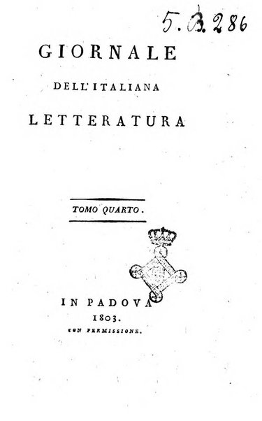 Giornale dell'italiana letteratura