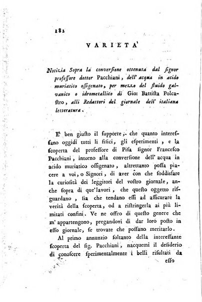 Giornale dell'italiana letteratura