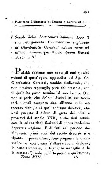 Giornale dell'italiana letteratura