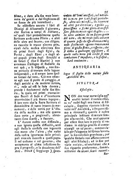 Giornale delle belle arti e della incisione, antiquaria, musica e poesia