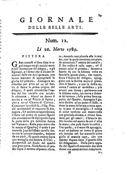 Giornale delle belle arti e della incisione, antiquaria, musica e poesia