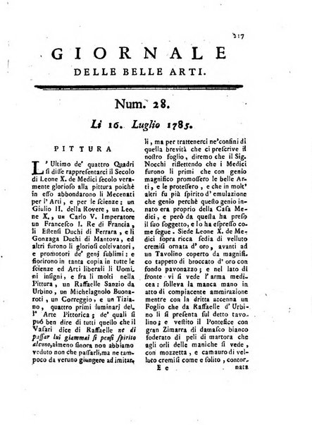 Giornale delle belle arti e della incisione, antiquaria, musica e poesia