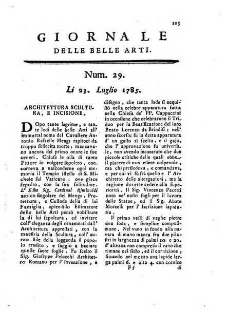 Giornale delle belle arti e della incisione, antiquaria, musica e poesia