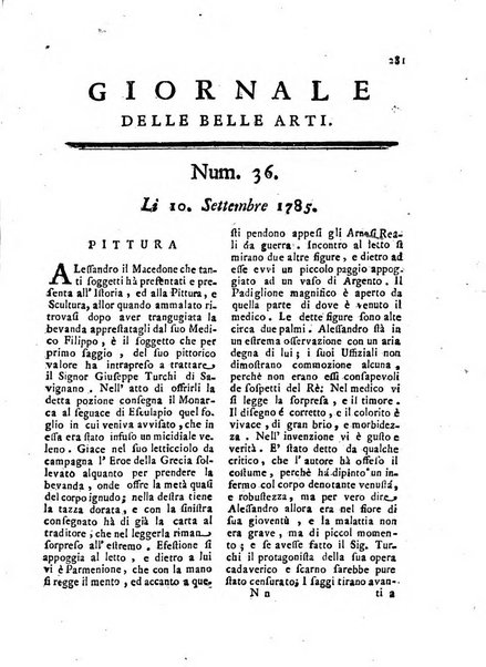 Giornale delle belle arti e della incisione, antiquaria, musica e poesia