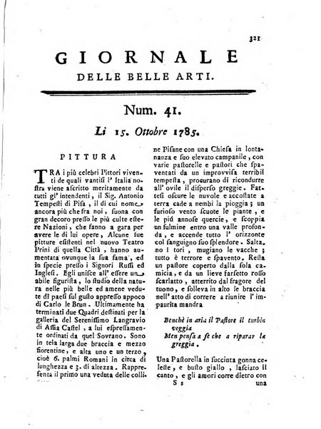 Giornale delle belle arti e della incisione, antiquaria, musica e poesia