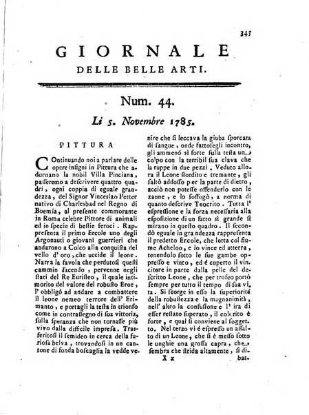 Giornale delle belle arti e della incisione, antiquaria, musica e poesia