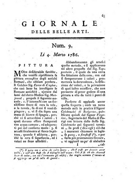 Giornale delle belle arti e della incisione, antiquaria, musica e poesia