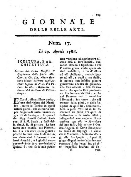 Giornale delle belle arti e della incisione, antiquaria, musica e poesia