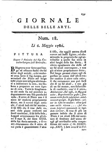 Giornale delle belle arti e della incisione, antiquaria, musica e poesia