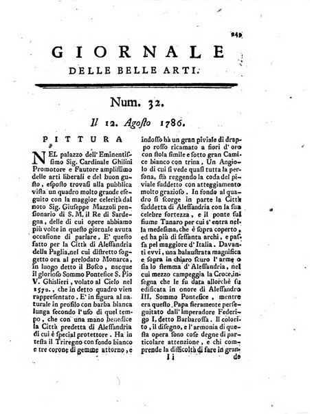 Giornale delle belle arti e della incisione, antiquaria, musica e poesia