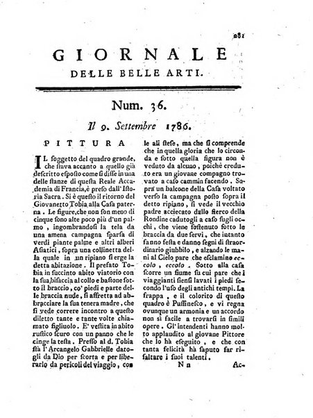 Giornale delle belle arti e della incisione, antiquaria, musica e poesia