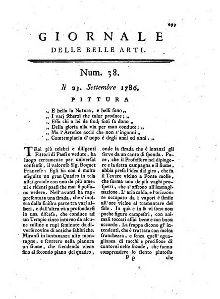 Giornale delle belle arti e della incisione, antiquaria, musica e poesia