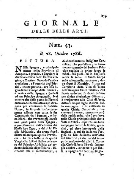 Giornale delle belle arti e della incisione, antiquaria, musica e poesia