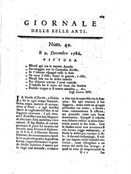 Giornale delle belle arti e della incisione, antiquaria, musica e poesia