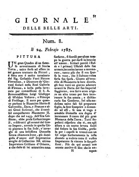 Giornale delle belle arti e della incisione, antiquaria, musica e poesia