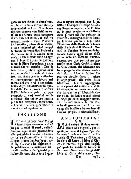 Giornale delle belle arti e della incisione, antiquaria, musica e poesia