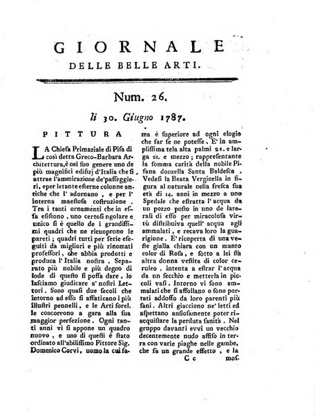 Giornale delle belle arti e della incisione, antiquaria, musica e poesia