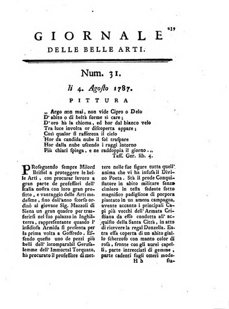 Giornale delle belle arti e della incisione, antiquaria, musica e poesia