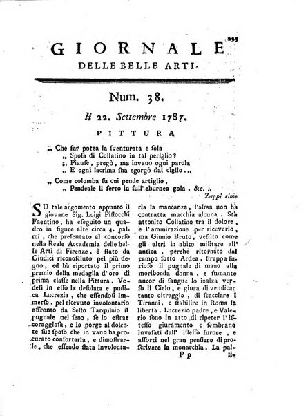 Giornale delle belle arti e della incisione, antiquaria, musica e poesia