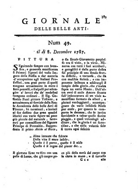 Giornale delle belle arti e della incisione, antiquaria, musica e poesia