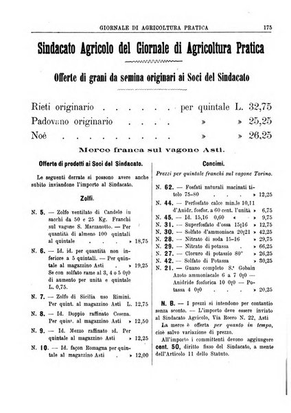 Giornale di agricoltura pratica organo ufficiale della Regia Stazione enologica sperimentale di Asti, della Regia Scuola di viticoltura, enologia e pomologia di Alba, della Regia Scuola agraria di Caluso e dei Comizi agrari di Asti e Alba