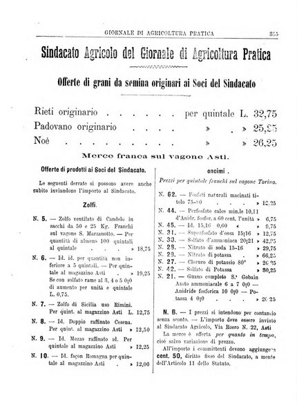 Giornale di agricoltura pratica organo ufficiale della Regia Stazione enologica sperimentale di Asti, della Regia Scuola di viticoltura, enologia e pomologia di Alba, della Regia Scuola agraria di Caluso e dei Comizi agrari di Asti e Alba