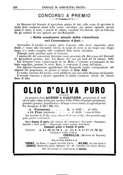 Giornale di agricoltura pratica organo ufficiale della Regia Stazione enologica sperimentale di Asti, della Regia Scuola di viticoltura, enologia e pomologia di Alba, della Regia Scuola agraria di Caluso e dei Comizi agrari di Asti e Alba