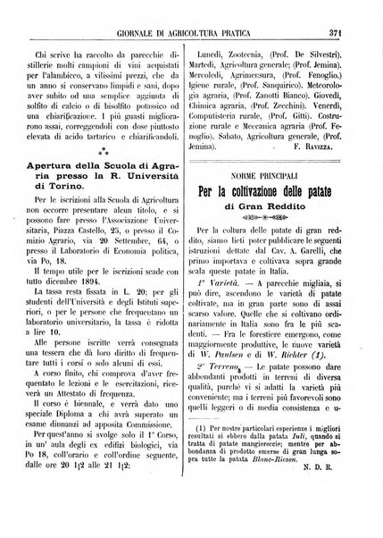 Giornale di agricoltura pratica organo ufficiale della Regia Stazione enologica sperimentale di Asti, della Regia Scuola di viticoltura, enologia e pomologia di Alba, della Regia Scuola agraria di Caluso e dei Comizi agrari di Asti e Alba