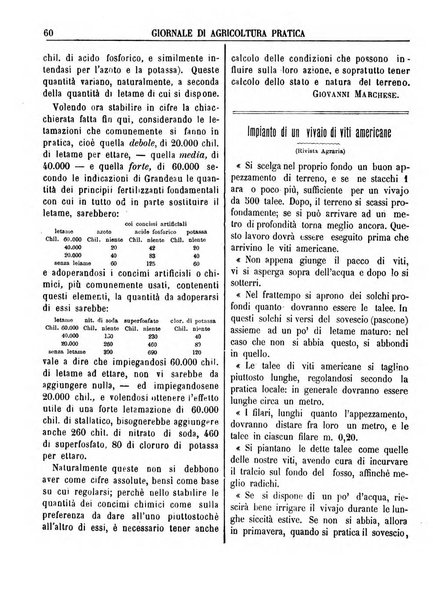 Giornale di agricoltura pratica organo ufficiale della Regia Stazione enologica sperimentale di Asti, della Regia Scuola di viticoltura, enologia e pomologia di Alba, della Regia Scuola agraria di Caluso e dei Comizi agrari di Asti e Alba