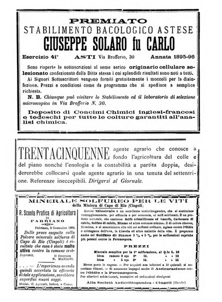 Giornale di agricoltura pratica organo ufficiale della Regia Stazione enologica sperimentale di Asti, della Regia Scuola di viticoltura, enologia e pomologia di Alba, della Regia Scuola agraria di Caluso e dei Comizi agrari di Asti e Alba