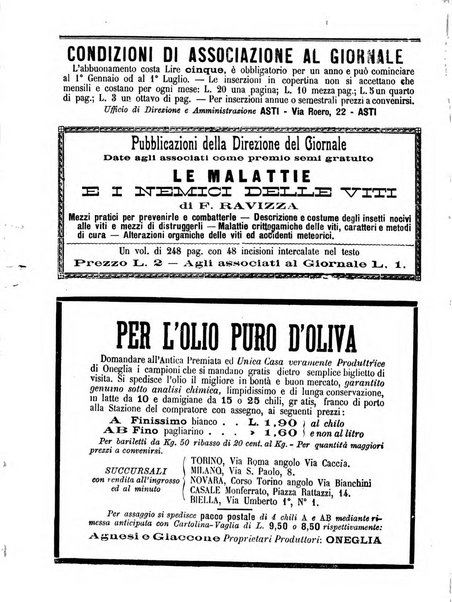 Giornale di agricoltura pratica organo ufficiale della Regia Stazione enologica sperimentale di Asti, della Regia Scuola di viticoltura, enologia e pomologia di Alba, della Regia Scuola agraria di Caluso e dei Comizi agrari di Asti e Alba