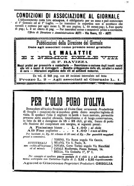 Giornale di agricoltura pratica organo ufficiale della Regia Stazione enologica sperimentale di Asti, della Regia Scuola di viticoltura, enologia e pomologia di Alba, della Regia Scuola agraria di Caluso e dei Comizi agrari di Asti e Alba