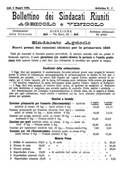 Giornale di agricoltura pratica organo ufficiale della Regia Stazione enologica sperimentale di Asti, della Regia Scuola di viticoltura, enologia e pomologia di Alba, della Regia Scuola agraria di Caluso e dei Comizi agrari di Asti e Alba