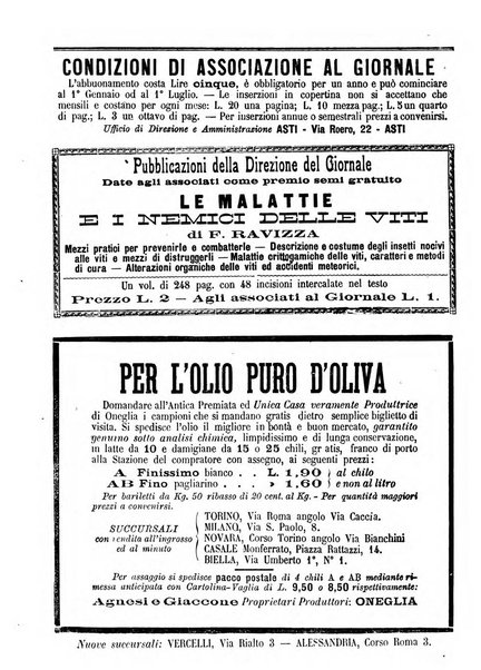 Giornale di agricoltura pratica organo ufficiale della Regia Stazione enologica sperimentale di Asti, della Regia Scuola di viticoltura, enologia e pomologia di Alba, della Regia Scuola agraria di Caluso e dei Comizi agrari di Asti e Alba