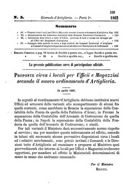 Giornale di artiglieria e genio. Parte 1., Ufficiale