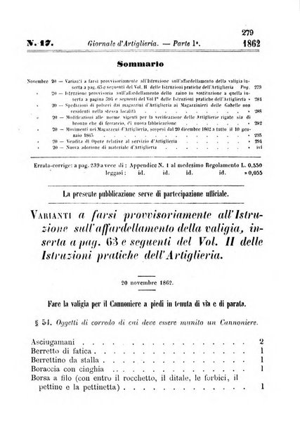 Giornale di artiglieria e genio. Parte 1., Ufficiale