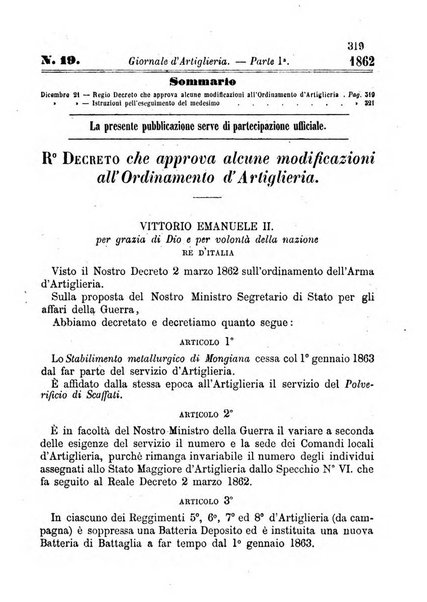 Giornale di artiglieria e genio. Parte 1., Ufficiale